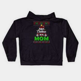 Pregnancy Baby 2023 First Christmas As A Mom Ugly Sweater Kids Hoodie